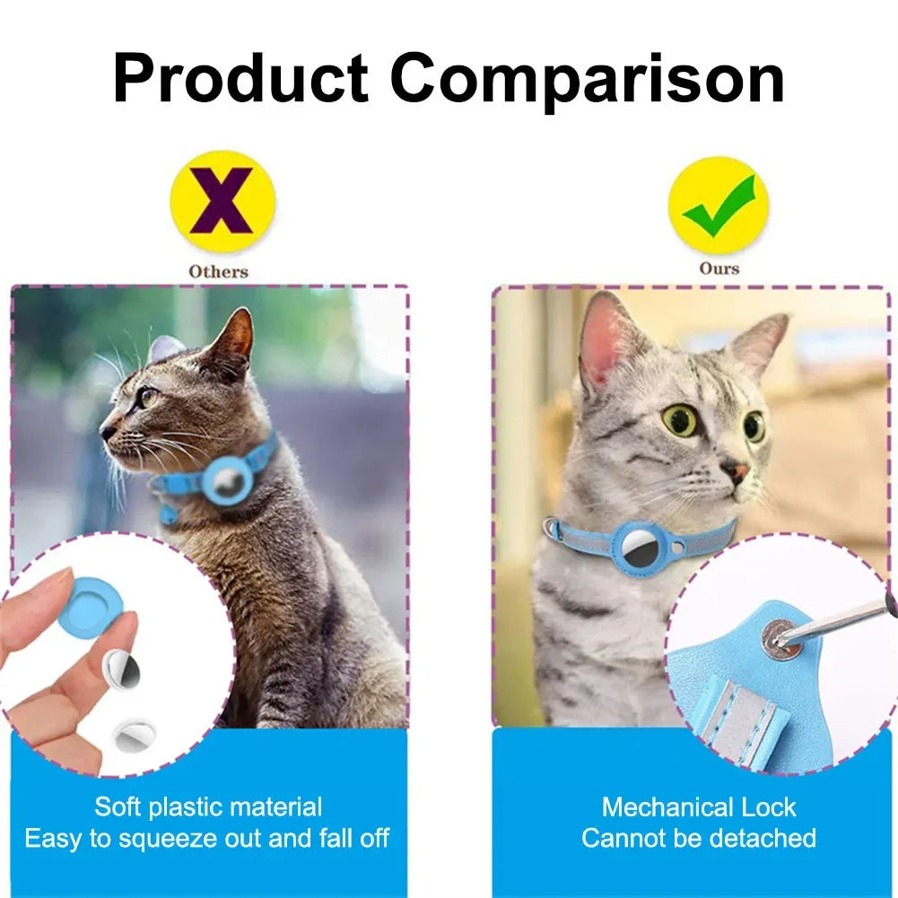 Reflective Cat Collar with AirTag Holder