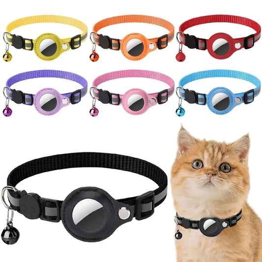 Reflective Cat Collar with AirTag Holder