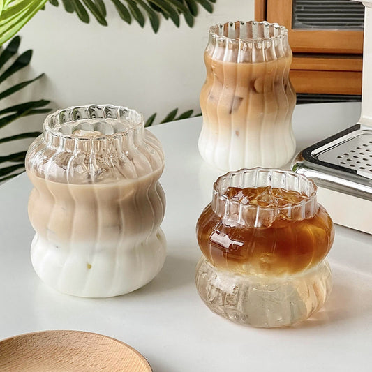 Glass Stripe Coffee Cup