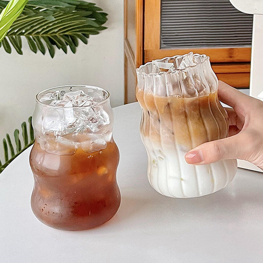 Glass Stripe Coffee Cup